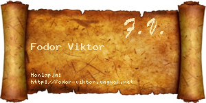 Fodor Viktor névjegykártya