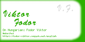 viktor fodor business card